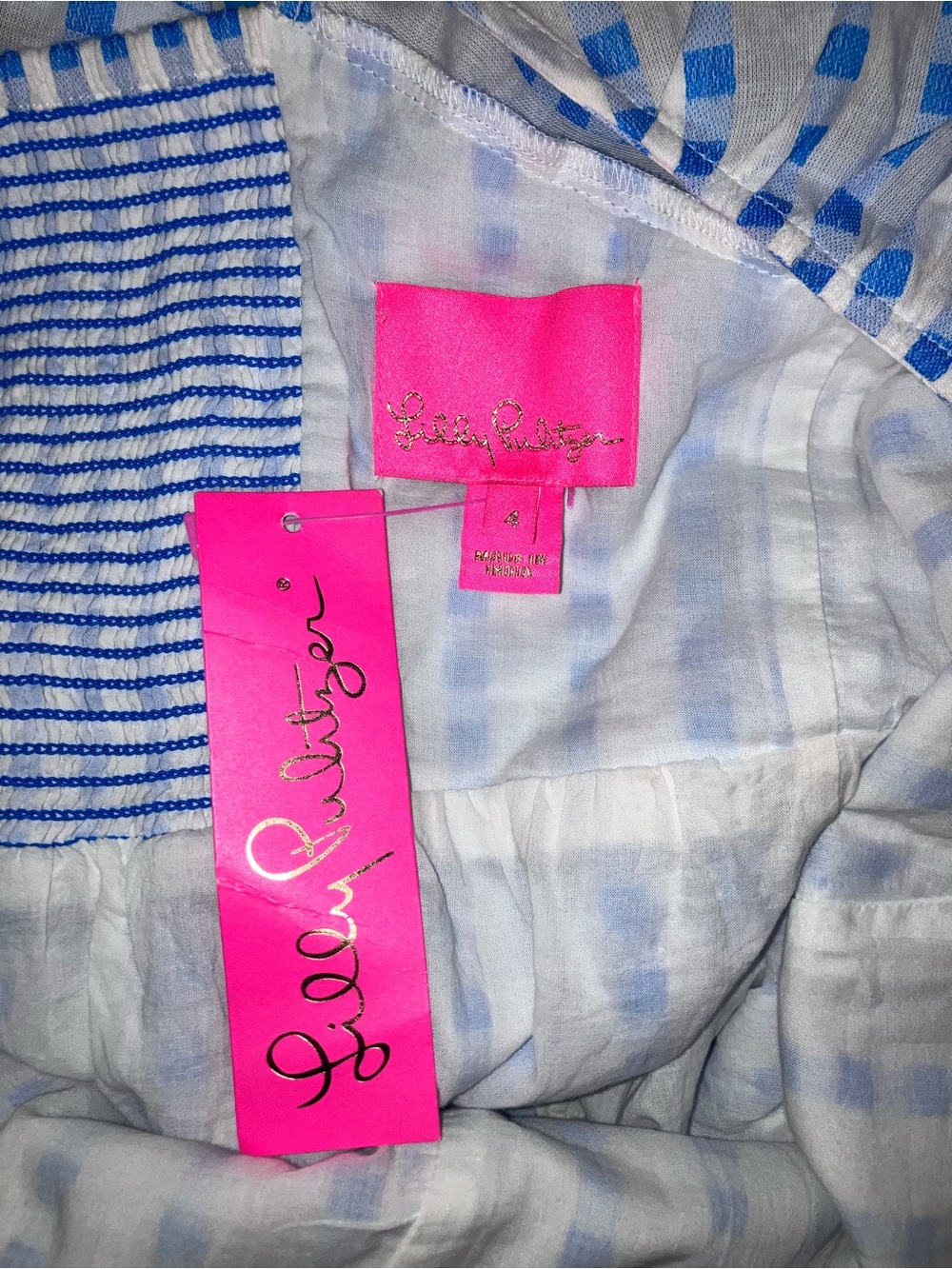 Lilly Pulitzer NEW Sidney Midi Dress Gingham Embroidered Size 4 Country Preppy - Picture 10 of 11